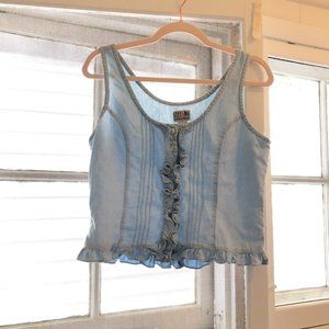 Stefano Denim Styled Cotton Blouse Size M